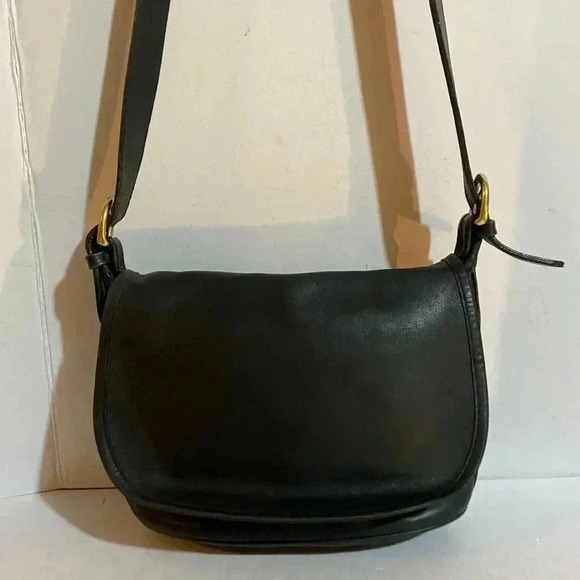 Coach black leather vintage satchel handbag - Picture 5 of 12